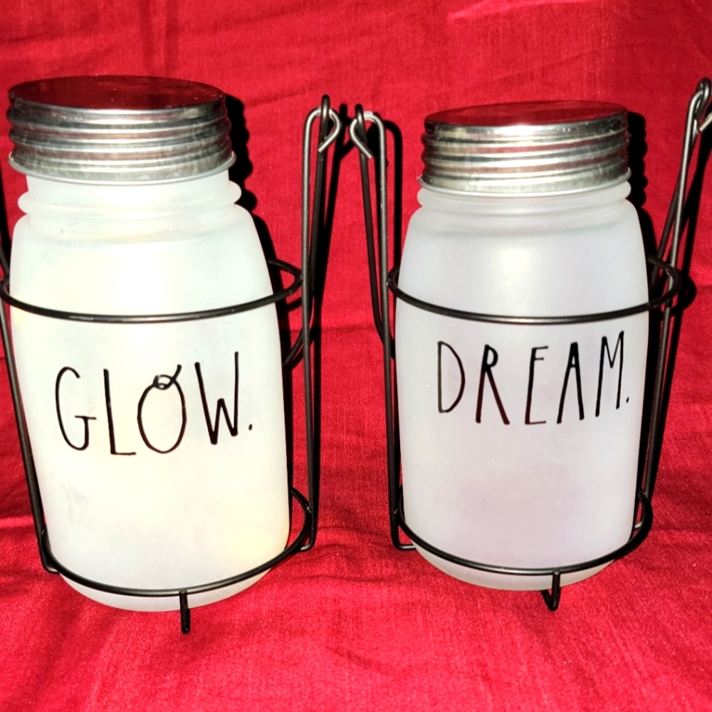 🌛🕯🌛🕯NWOT Rae Dunn Frosted Mason jar hanging metal Lanterns🕯🌛🕯🌛 - Picture 5 of 12